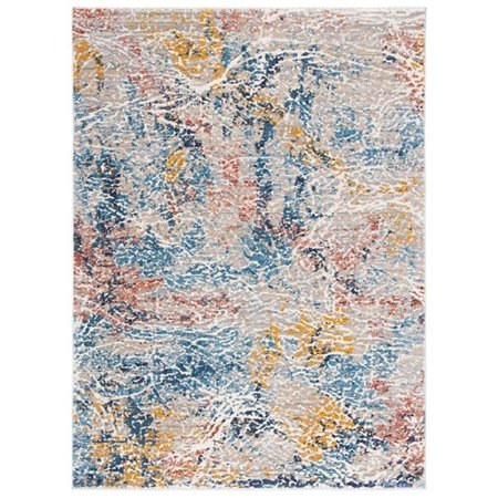 SAFAVIEH 8 x 10 ft. Madison 400 Contemporary Rectangle Power Loomed Rug, Grey & Orange MAD494F-8